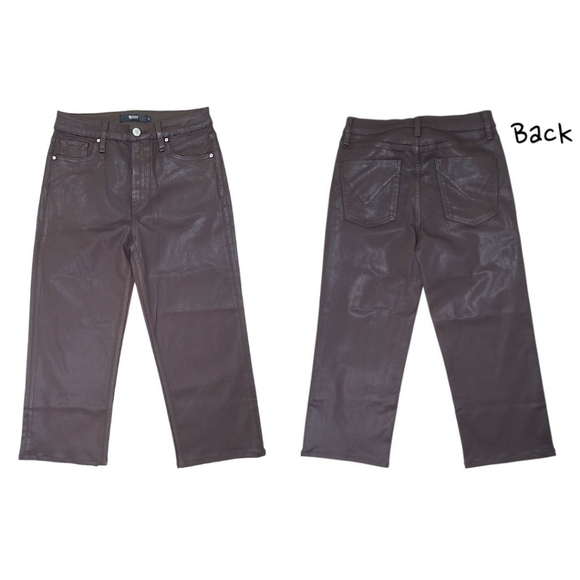 Hudson Jeans Remi High-Rise Straight in Coated Chicory Coffee Size 28 - Picture 3 of 10